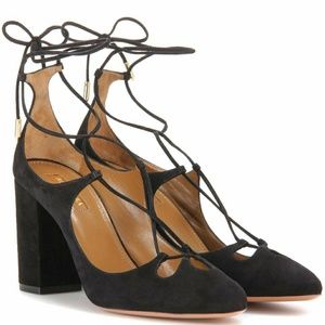 Aquazzura Dancer Suede Lace-Up 85mm Pump
